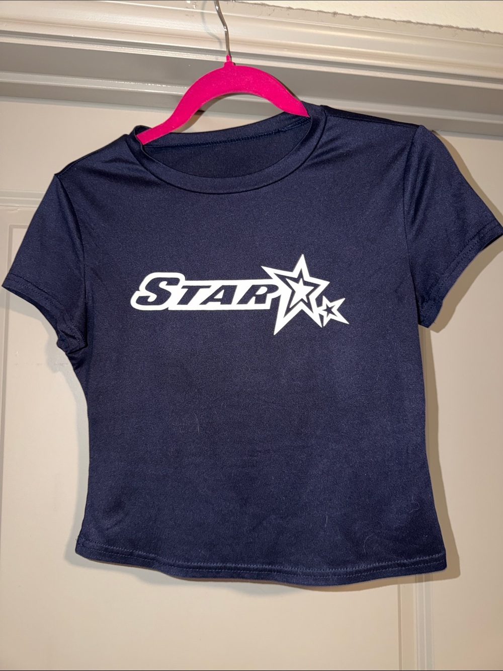 SHEIN Navy Blue Star Graphic Short Sleeve Tee